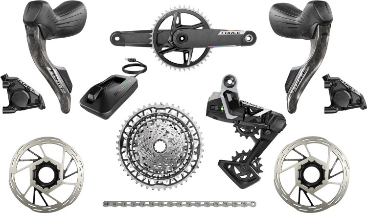 Группа оборудования Sram Force E1 XPLR Wide Carbon AXS 13-speed