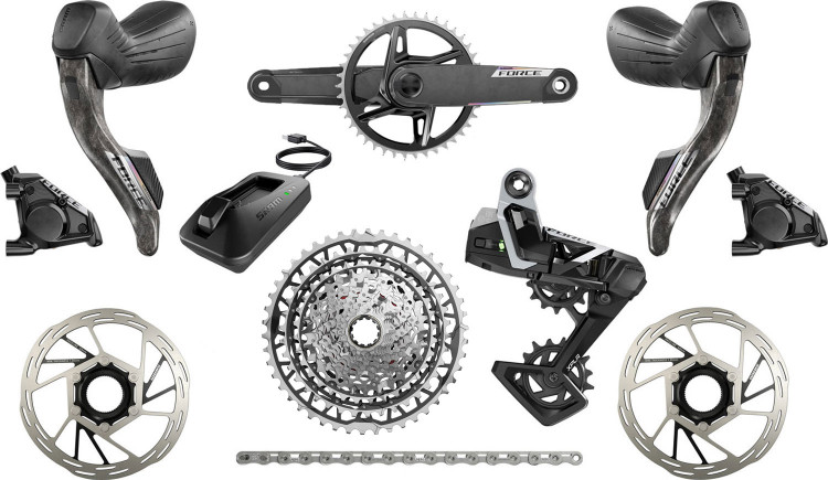 Группа оборудования Sram Force E1 XPLR Powermeter Wide Carbon AXS 13-speed